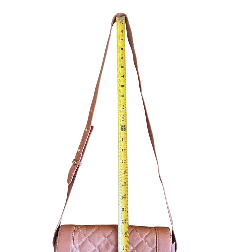 Freida Rothman Quilted Leather Crossbody Bag and Zip Wallet Set Mauve Brown Gold
